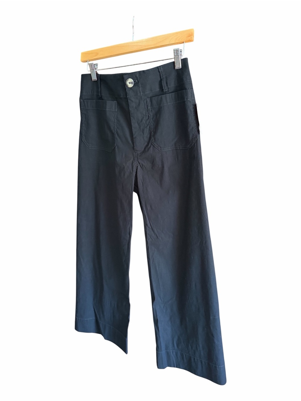 NWT MAEVE‎ ANTHROPOLOGIE The Colette Magic Fabric Crop Wide-Leg Pants Black 27 - Picture 6 of 16
